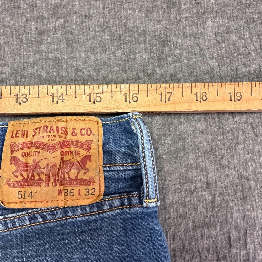 Levi's 514 Straight Fit Jeans Mens‎ 36x32 Blue Denim Work Western Cowboy